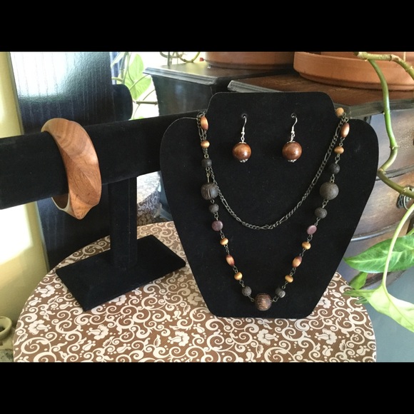 Jewelry - Boho Wooden necklace,earrings,bracelet-❤️3 for $25